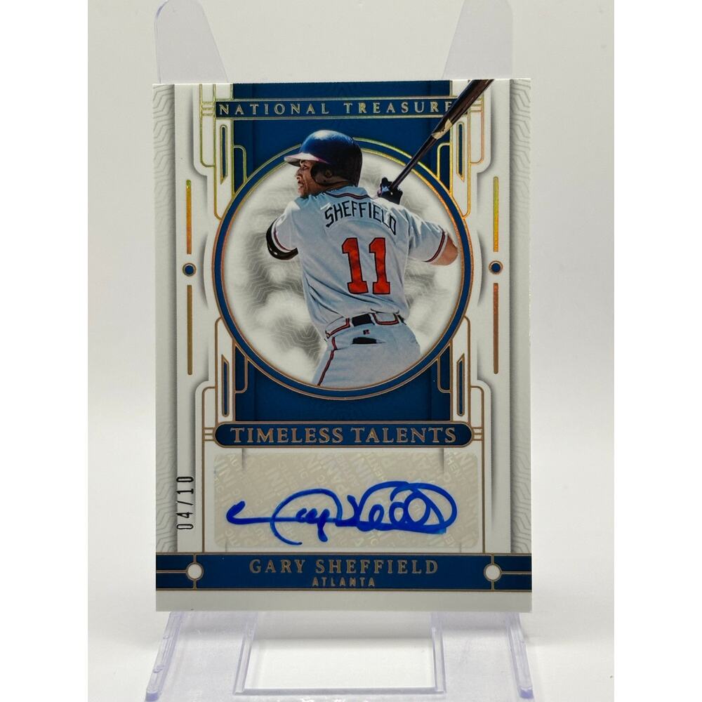 2024 National Treasures Gary Sheffield Timeless Talents Gold Auto 4/10 SP Braves